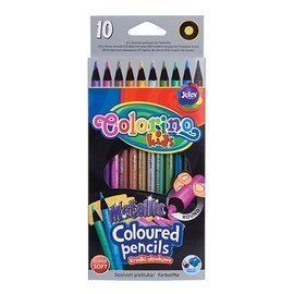 Metallic round coloured pencils 10 colours Colorino Kids 34678PTR