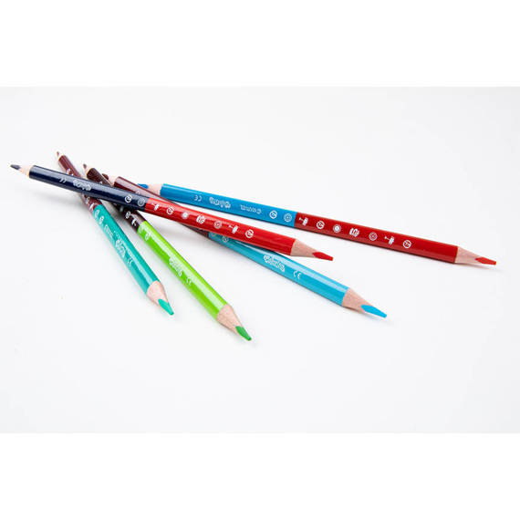 Double ended triangular coloured pencils 12 pcs. / 24 colours Colorino Kids 33046PTR