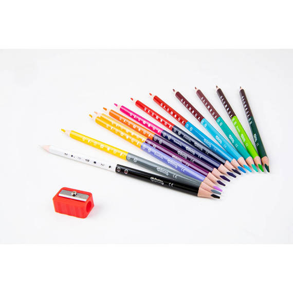 Double ended triangular coloured pencils 12 pcs. / 24 colours Colorino Kids 33046PTR