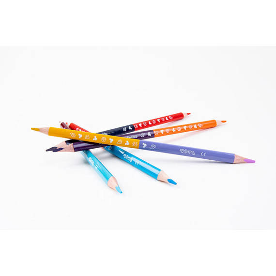 Double ended triangular coloured pencils 12 pcs. / 24 colours Colorino Kids 33046PTR