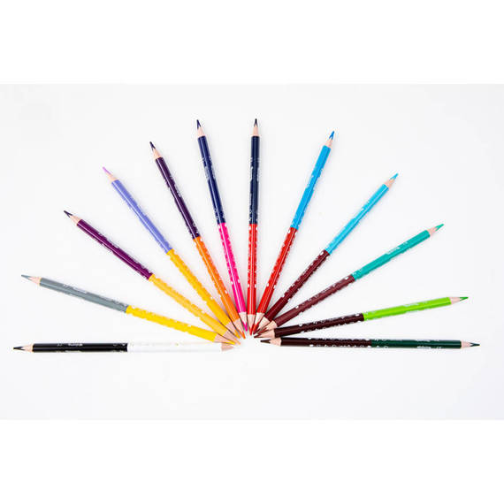 Double ended triangular coloured pencils 12 pcs. / 24 colours Colorino Kids 33046PTR