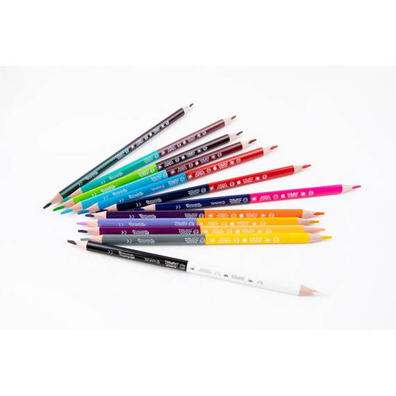 Double ended triangular coloured pencils 12 pcs. / 24 colours Colorino Kids 33046PTR