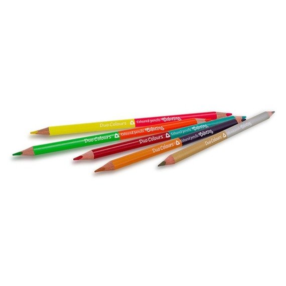 Double ended triangular coloured pencils 18 pcs. / 36 colours Colorino Kids 68512PTR