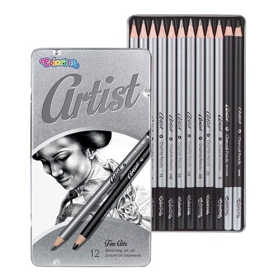 Drawing set with metal box Colorino Kids 80118PTR