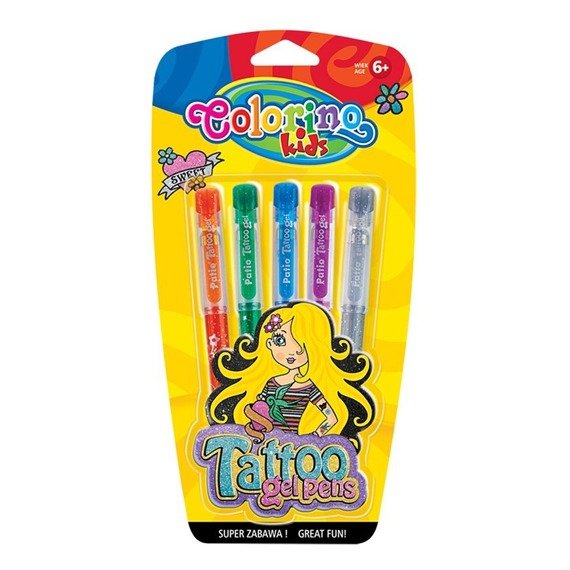 Gel pens Tattoo 5 colours Colorino Kids 15860PTR