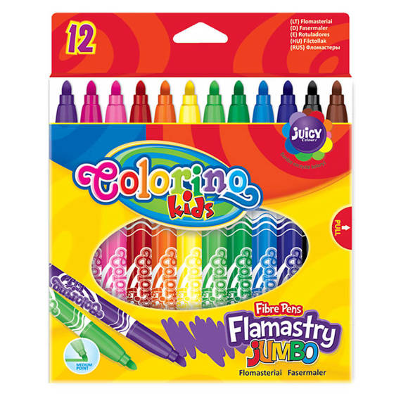 Jumbo Conical tip markers 8 colours Colorino Kids 32131PTR