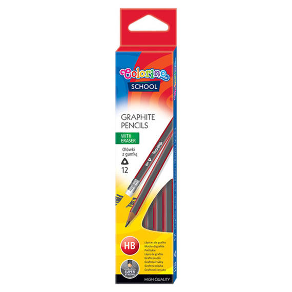 Pencils with eraser 12 pcs. Colorino Kids 39514PTR/1