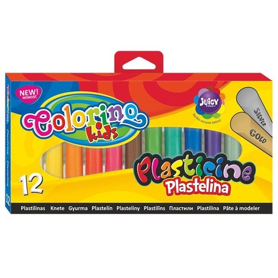 Plasticine round 12 colours gold + silver Colorino Kids 42673PTR