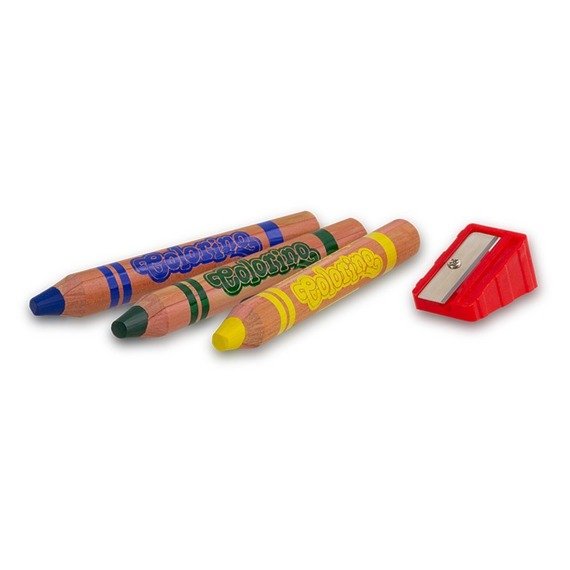 Super JUMBO round coloured pencils natural wood 6 colours Colorino Kids 33121PTR 