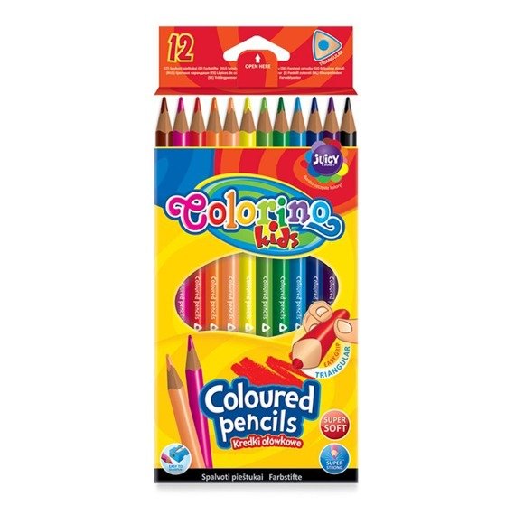 Triangular coloured pencils 12 colours Colorino Kids 51828PTR