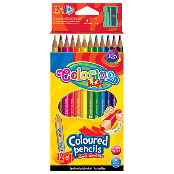 Triangular coloured pencils 12 colours Colorino Kids 51828PTR