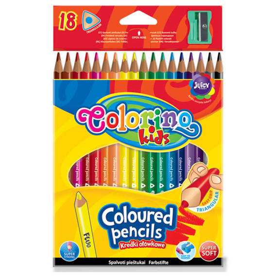 Triangular coloured pencils 12 colours Colorino Kids 51828PTR