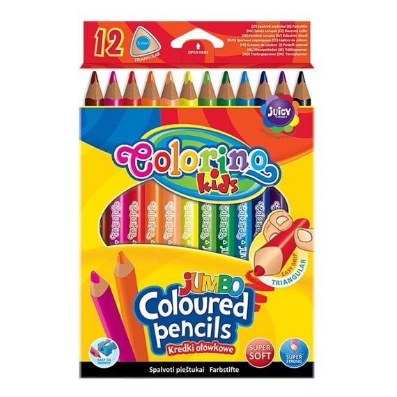 Triangular coloured pencils JUMBO 12 colours