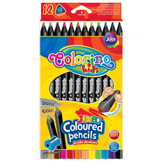 Triangular coloured pencils JUMBO 12 colours