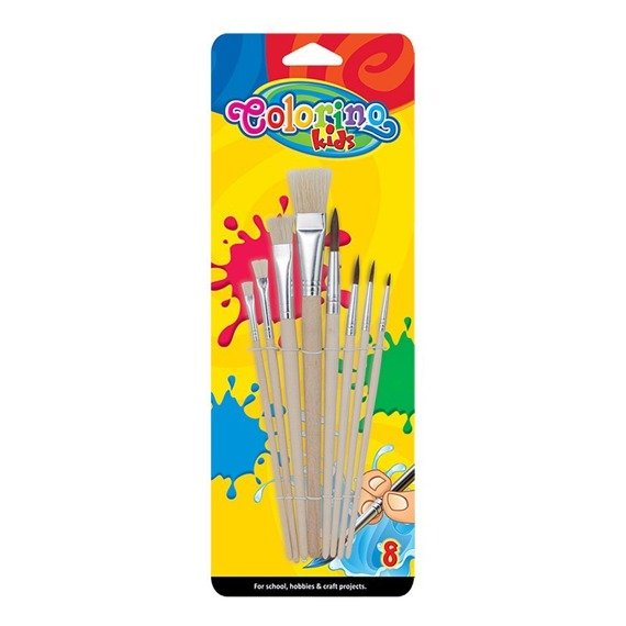 Wooden paint brushes 8 pcs. Colorino Kids 39000PTR