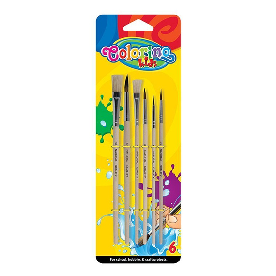 Pędzelki szkolne 6 szt. blister Colorino Kids 89415PTR/1