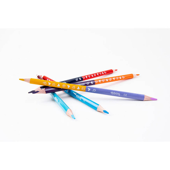 Double ended triangular coloured pencils 12 pcs. / 24 colours Colorino Kids 33046PTR