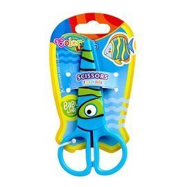 Nożyczki plastikowe z oczkiem 12,5 cm blister rybka Colorino Kids 37275PTR