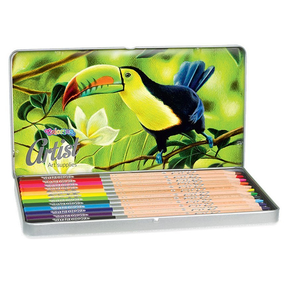 Artist coloured pencils 12 colours, metal box Colorino Kids 83256PTR