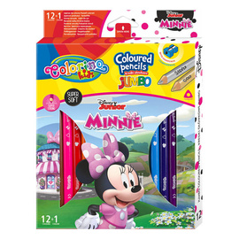 Kredki ołówkowe trójkątne 17,5 cm Jumbo 12 kol. Minnie Mouse Colorino 90638PTR