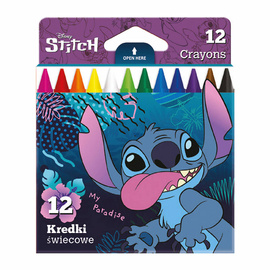 Kredki świecowe 12 kolorów Stitch Colorino Disney 54809PTR