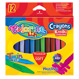 Kredki świecowe trójkątne plastikowe 12 kol. Colorino Kids 32667PTR