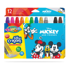 Kredki  wykręcane żelowe w sztyfcie 12 kol. Mickey Mouse Colorino Disney 89946PTR