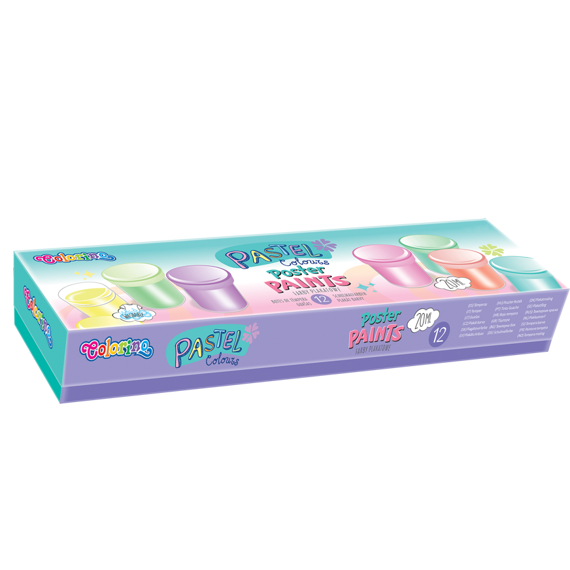 Farby plakatowe 12 kol. 20 ml. Pastel Colorino Kids 84989PTR