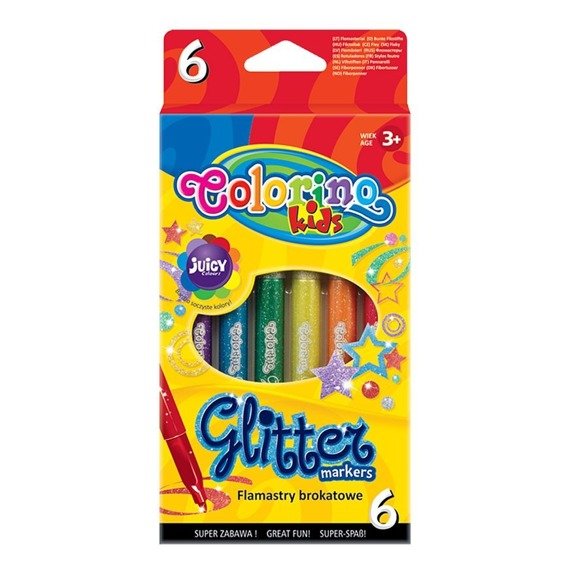 Flamastry brokatowe 6 kol Colorino Kids 65641PTR