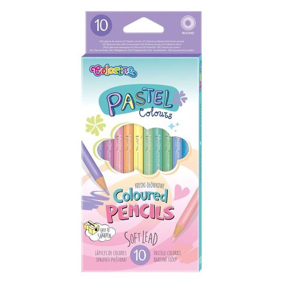 Kredki ołówkowe okrągłe 10 kol. Colorino Kids Pastel 80813PTR