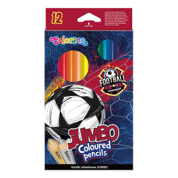 Kredki ołówkowe okrągłe Colorino Jumbo Football 21757PTR