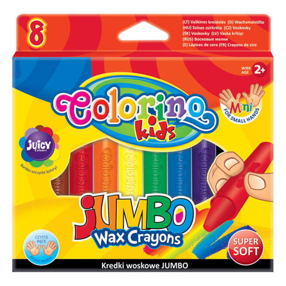 Kredki świecowe 8 kol. Jumbo Colorino 32230PTR