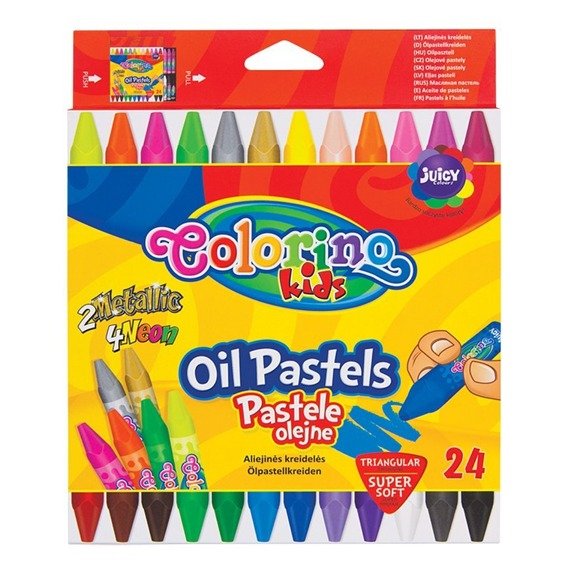 Pastele olejne 24 kol. trójkątne Colorino Kids 36085PTR