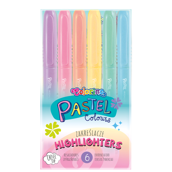 Zakreślacze  PASTEL 6 kol Colorino Kids 84965PTR