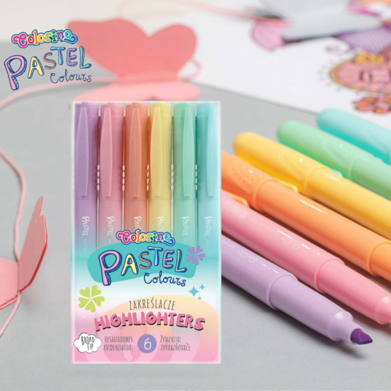 Zakreślacze  PASTEL 6 kol Colorino Kids 84965PTR