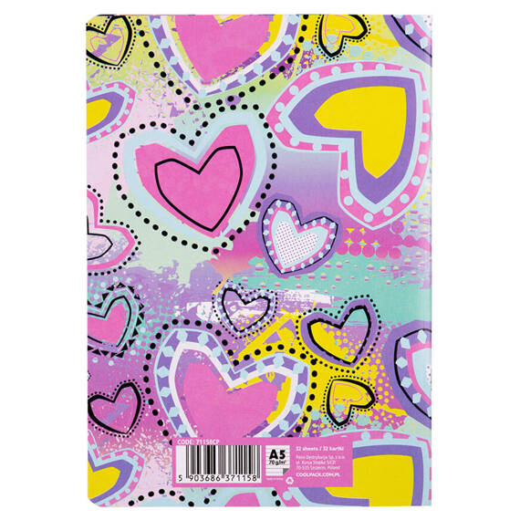 Zeszyt A5 32 kartkowy w linię Coolpack Pastel Heart 71158CP